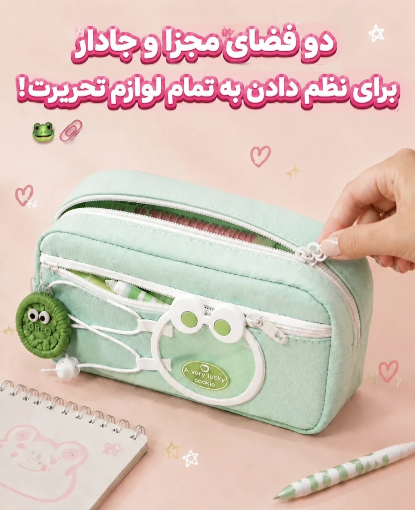 جامدادی پینترستی طرح قورباغه برزنتی